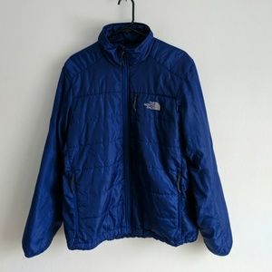 North Face Men's medium blue down jacket